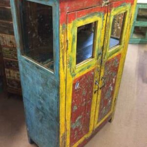 kh22 141 indian furniture cabinet painted colourful left