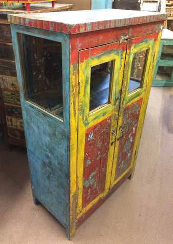 kh22 141 indian furniture cabinet painted colourful left
