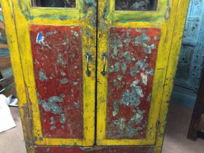 kh22 141 indian furniture cabinet painted colourful close