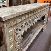 kh22 178 indian furniture console table white carved left