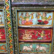 kh22 181 indian furniture door hand painted colourful close right
