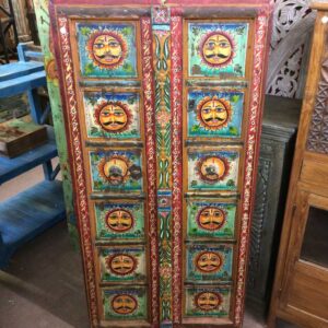 kh22 182 indian furniture door hand painted face flower main