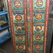 kh22 182 indian furniture door hand painted face flower front