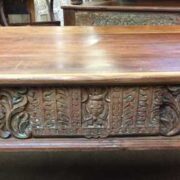 KH22 108 C indian furniture carved edge coffee table front close