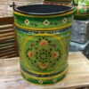 KH22 152 GR indian accessory hand painted bin colourful green main
