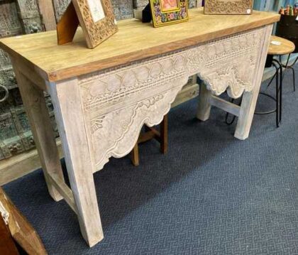 k76 0101 indian furniture white and natural console left