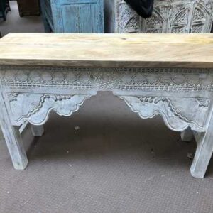 k76 0101 indian furniture white natural console table front