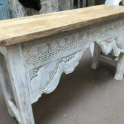 k76 0101 indian furniture white natural console table left