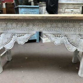 k76 0101 indian furniture white natural console table close