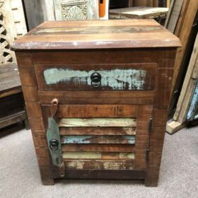 k76 0133 indian furniture bedside reclaimed wide slat front 2