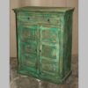 k76 0300 indian furniture cabinet green medium doors drawers