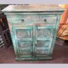 k76 0300 indian furniture cabinet green medium doors drawers main