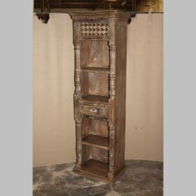 k76 0328 indian furniture bookcase narrow nisham 1 drawer factory