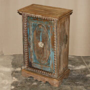 k76 0374 indian furniture cabinet small carved blue factory