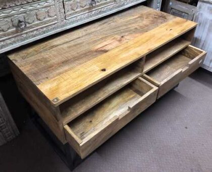 k76 0754 indian furniture industrial mango tv unit cabinet wood metal open