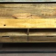 k76 0754 indian furniture industrial mango tv unit cabinet wood metal top