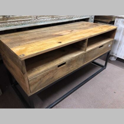 k76 0754 indian furniture industrial mango tv unit cabinet wood metal main