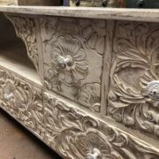 k76 1088 indian furniture tv cabinet white carved right