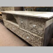 k76 1088 indian furniture tv cabinet white carved main