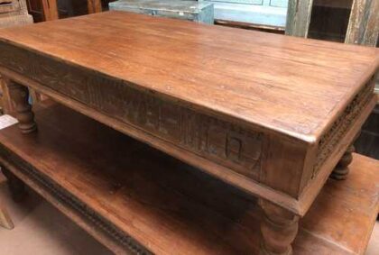 k76 1363 indian furniture carved edge coffee table large teak right