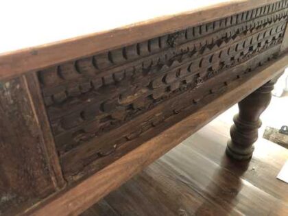 k76 1363 indian furniture carved edge coffee table large teak end 2