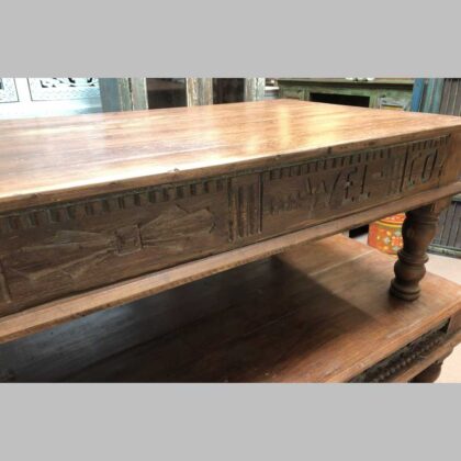 k76 1363 indian furniture carved edge coffee table large teak main