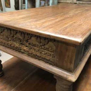 k76 1363 indian furniture carved edge coffee table large teak end