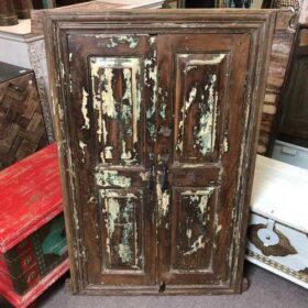 k76 1458 indian furniture reclaimed doored window large front