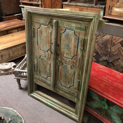 k76 1471 indian furniture window green doored right