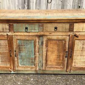 k76 1540 indian furniture rough finish sideboard 4 door front