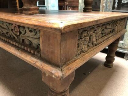 k76 1553 indian furniture coffee table carved edges factory corner