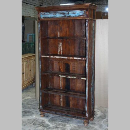 k76 1597 indian furniture bookcase reclaimed 4 shelf factory