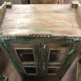 k76 2098 indian furniture green glass door cabinet top