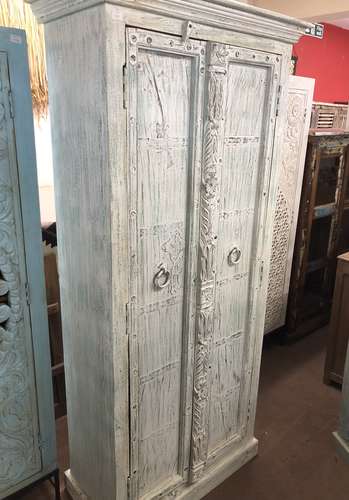 k76 2115 indian furniture tall old door cabinet left
