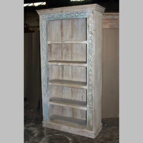 k76 2116 indian furniture bookcase large white carved factory