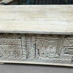 k76 2197 indian furniture carved block light trunk top