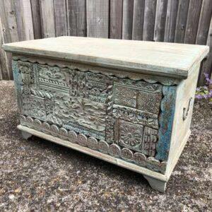 k76 2200 indian furniture trunk carved small factory right