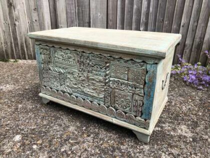 k76 2200 indian furniture trunk carved small factory right