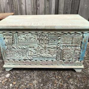 k76 2200 indian furniture trunk carved small factory front