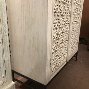 k76 2333 indian furniture cabinet white carved lower