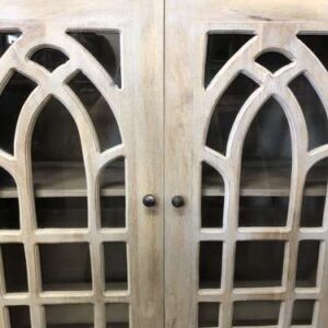 k76 2864 indian furniture cabinet arch white glass top doors