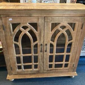 k76 2868 indian furniture mango wood gothic cabinet natural front