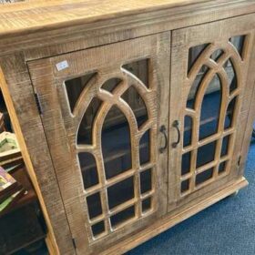 k76 2868 indian furniture mango wood gothic cabinet natural left