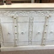 k76 817 indian furniture carved edge sideboard white front