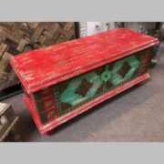 k76 843 indian furniture red and green trunk storage sultan main