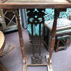 k76 931 indian furniture metalwork lamp table front b