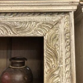 k76 226 indian furniture bookcase with carved edge top right