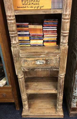 k76 328 indian furniture nishan narrow bookcase drawer