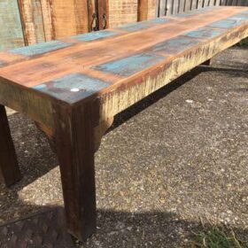 k76 603 indian furniture reclaimed long bench left close