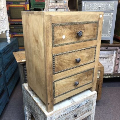 K73 3349 indian furniture 3 drawer bedside cabinet wooden main